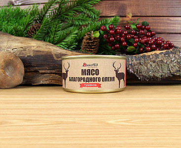 Превью Тушеное мясо Европейского оленя (тушенка из оленины)